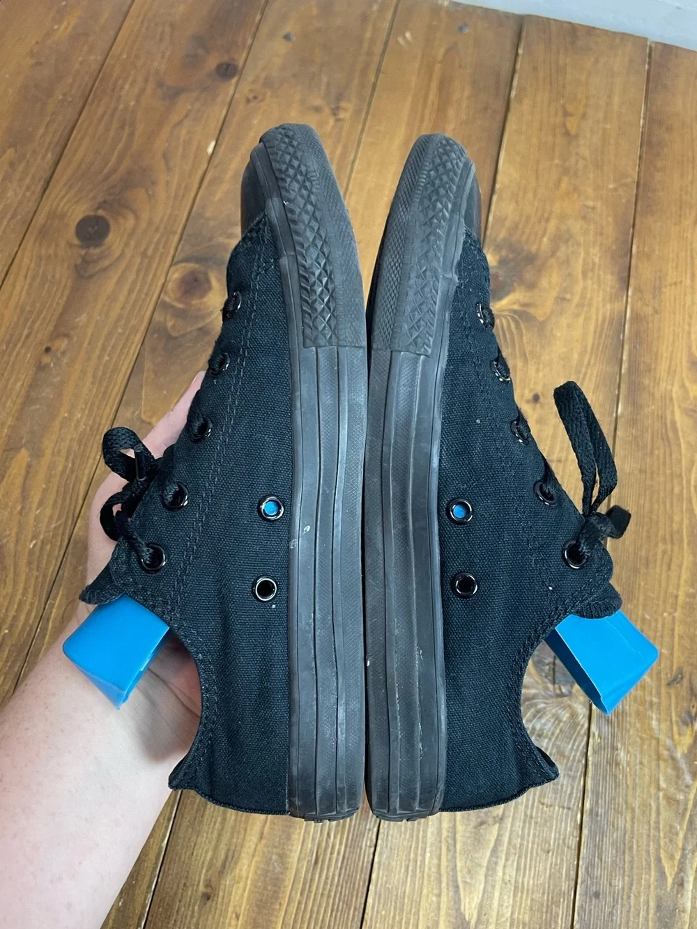 Converse all black low top sneakers youth size 3